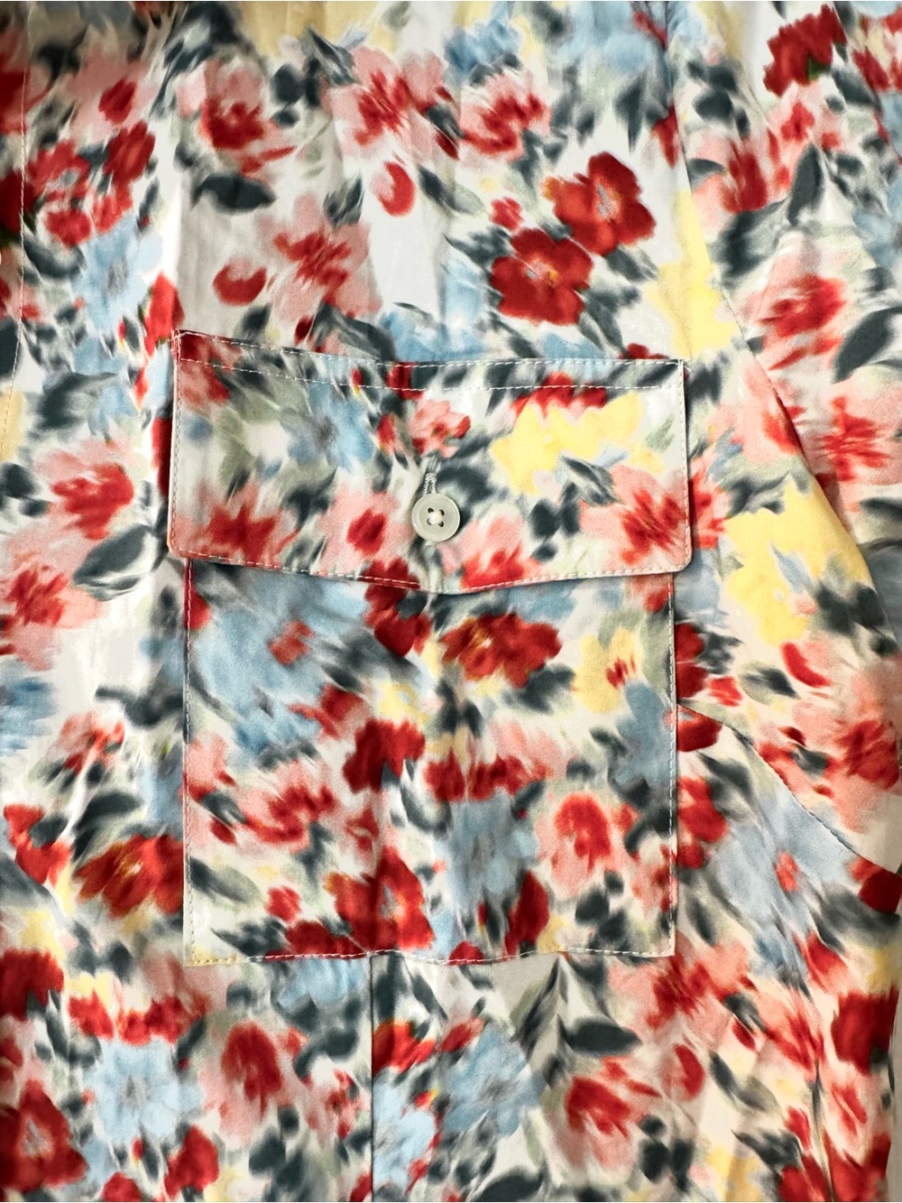 J. Crew Floral Short-Sleeve Button-Down Shirtdress - Red, Blue & Yellow - Picture 4 of 5